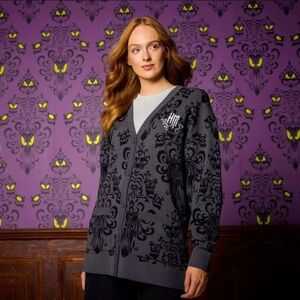 Disney The Haunted Mansion Wallpaper Cardigan Sweater by Her Universe Medium NWT